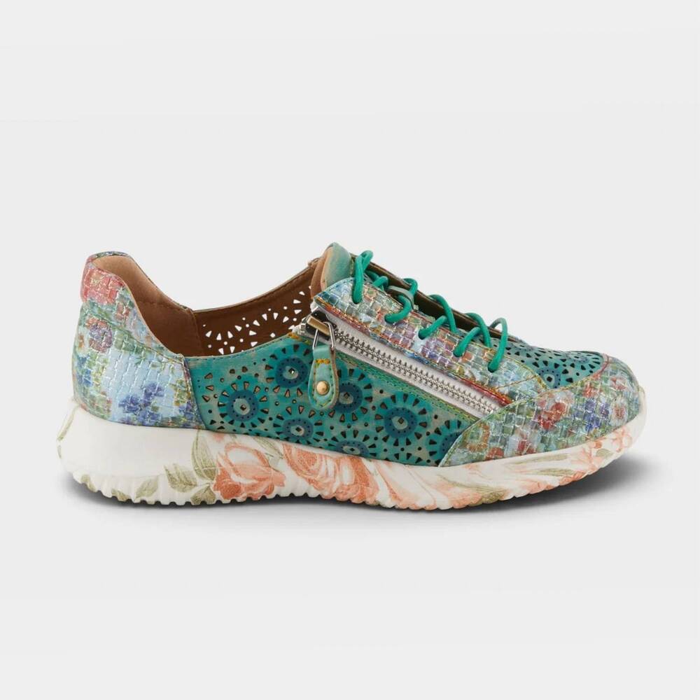 NEW L'ARTISTE women's jazzie sneaker in turquoise
